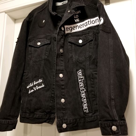 Top Shop Patchwork Denim Jacket - Picture 4 of 8